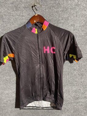 Capo Cycling Jersey Mens Small Black Helens Cycles Full Zip Pockets Bike